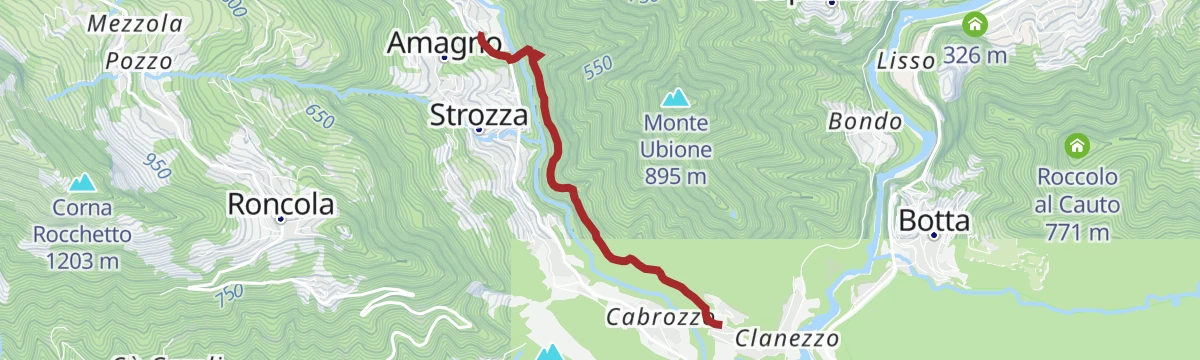 Route map: Ciclabile della Valle Imagna